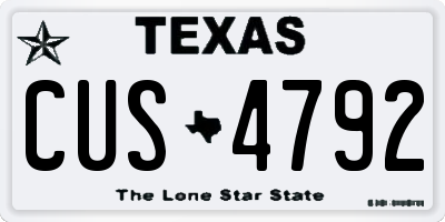 TX license plate CUS4792