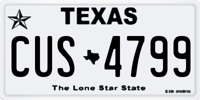 TX license plate CUS4799