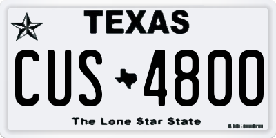 TX license plate CUS4800