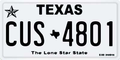 TX license plate CUS4801