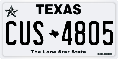 TX license plate CUS4805
