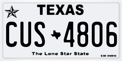 TX license plate CUS4806