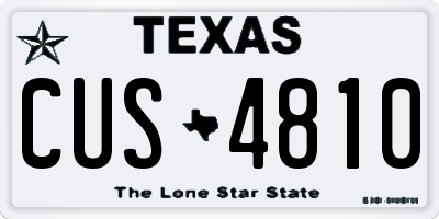TX license plate CUS4810