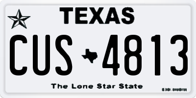 TX license plate CUS4813