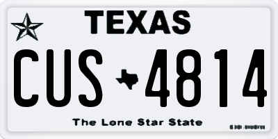 TX license plate CUS4814