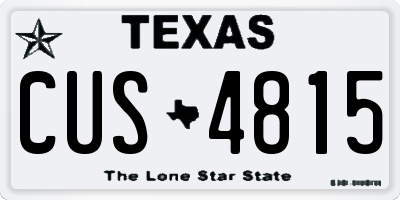 TX license plate CUS4815