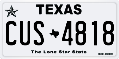 TX license plate CUS4818