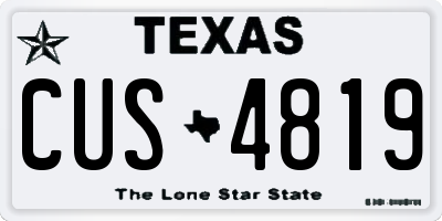 TX license plate CUS4819