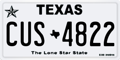 TX license plate CUS4822