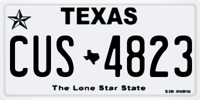 TX license plate CUS4823
