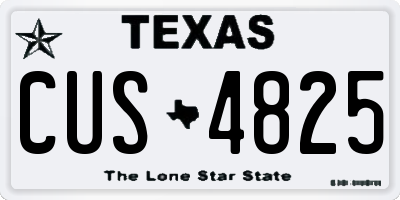 TX license plate CUS4825