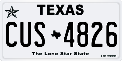 TX license plate CUS4826