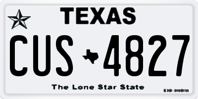 TX license plate CUS4827