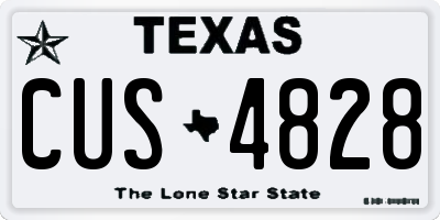 TX license plate CUS4828
