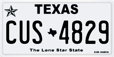 TX license plate CUS4829