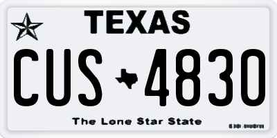 TX license plate CUS4830