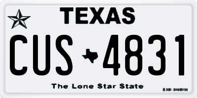 TX license plate CUS4831