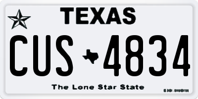 TX license plate CUS4834