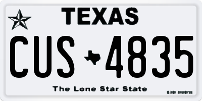 TX license plate CUS4835