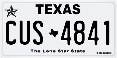 TX license plate CUS4841
