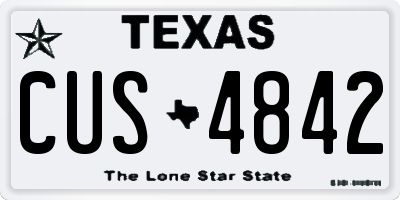 TX license plate CUS4842