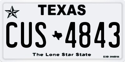 TX license plate CUS4843