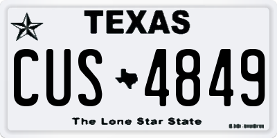 TX license plate CUS4849