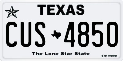 TX license plate CUS4850