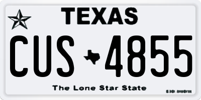 TX license plate CUS4855