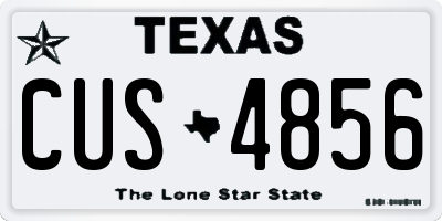 TX license plate CUS4856