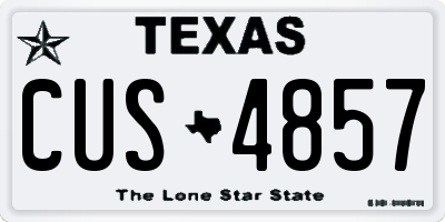 TX license plate CUS4857