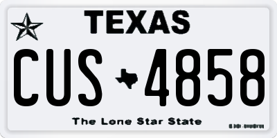 TX license plate CUS4858