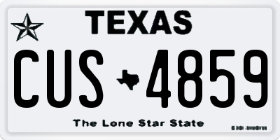 TX license plate CUS4859