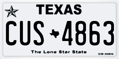 TX license plate CUS4863