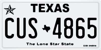 TX license plate CUS4865