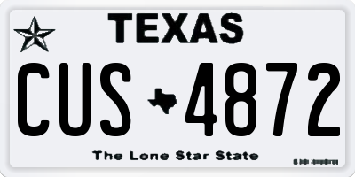 TX license plate CUS4872