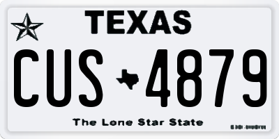 TX license plate CUS4879