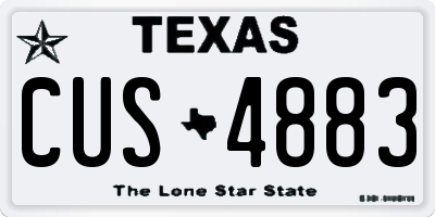 TX license plate CUS4883