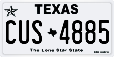 TX license plate CUS4885