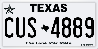 TX license plate CUS4889