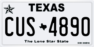 TX license plate CUS4890