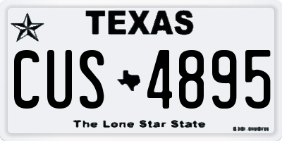 TX license plate CUS4895