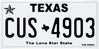 TX license plate CUS4903