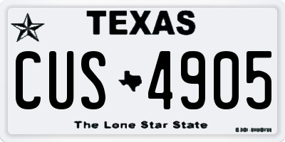 TX license plate CUS4905