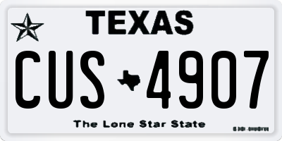 TX license plate CUS4907