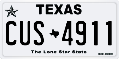 TX license plate CUS4911