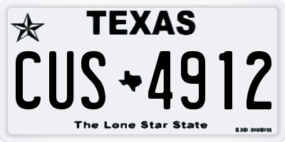 TX license plate CUS4912
