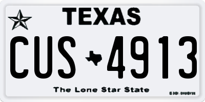 TX license plate CUS4913