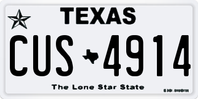 TX license plate CUS4914