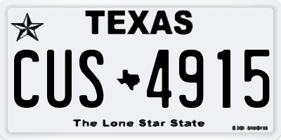 TX license plate CUS4915
